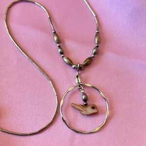 Sterling Silver Bird Necklace Handmade by Indian Artisans NIB!
